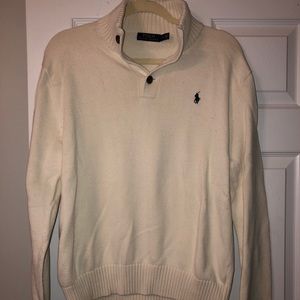Polo Cream Button Up Sweater